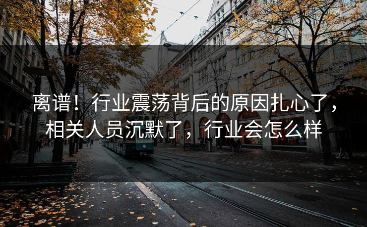 离谱！行业震荡背后的原因扎心了，相关人员沉默了，行业会怎么样